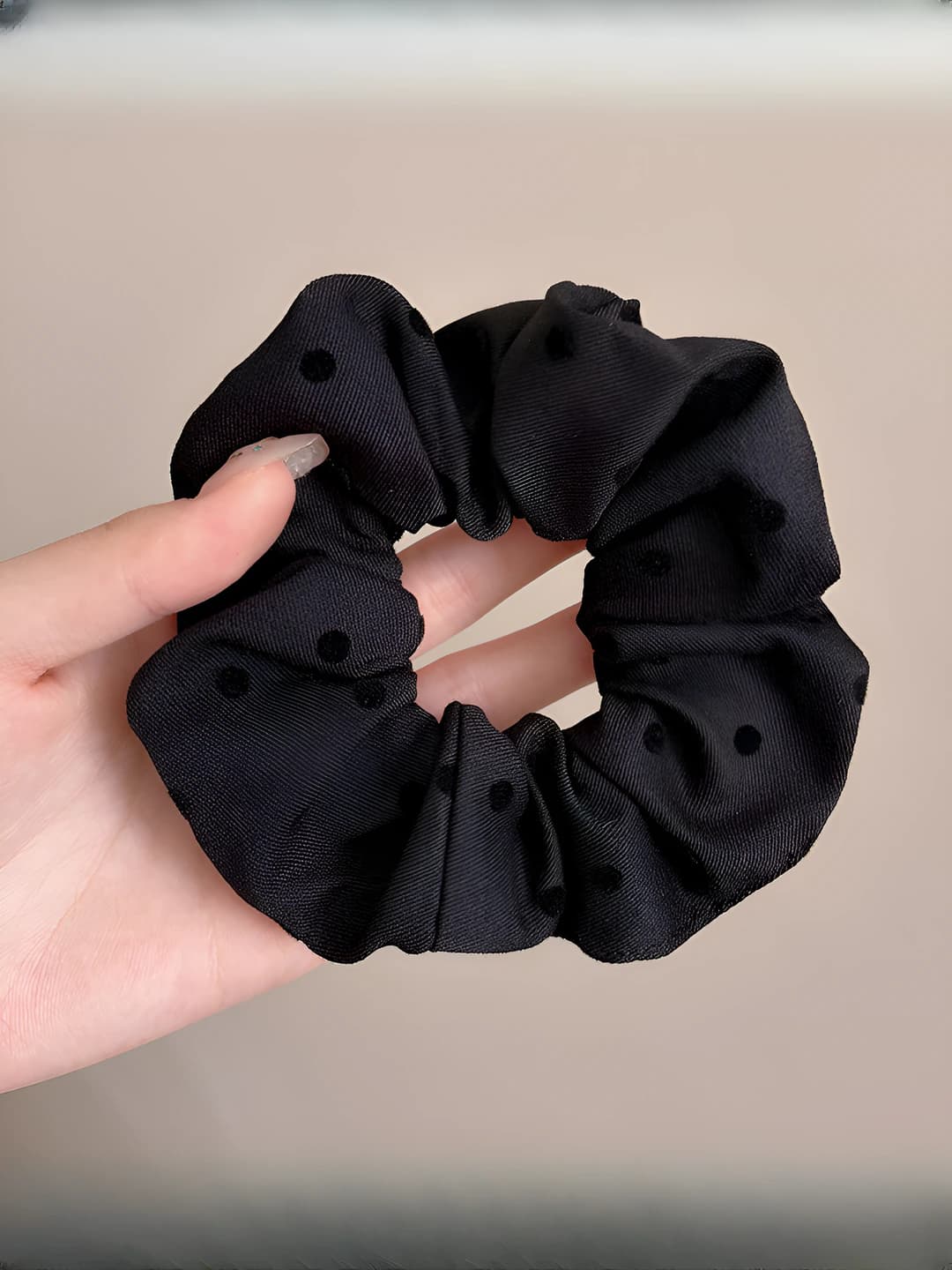 Black polka dot, 12 cm