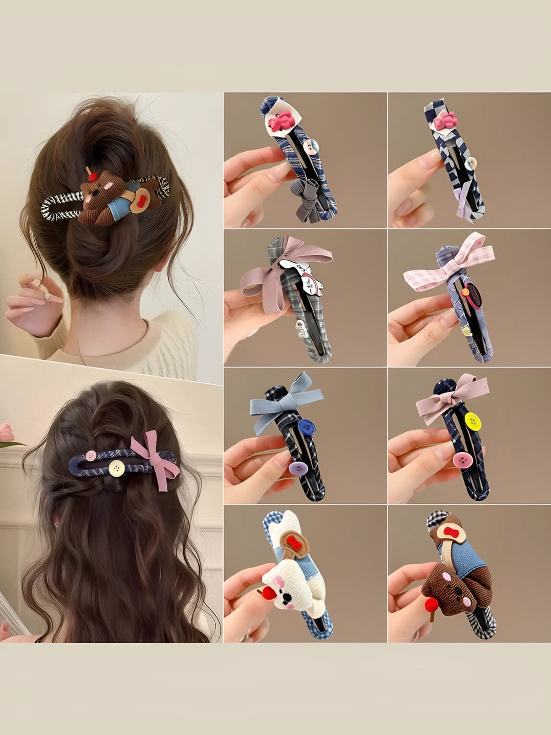 Women's hair clips and combs: contrasting colors, style: sweet, design element: triangle, 2026