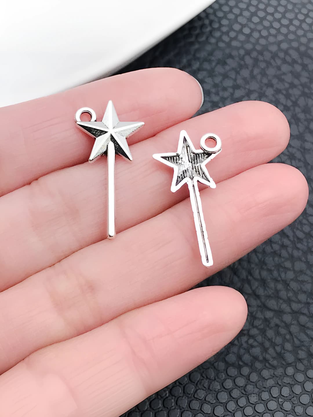 1 pc antique silver magic wand star 13x26mm-0.6g-10948