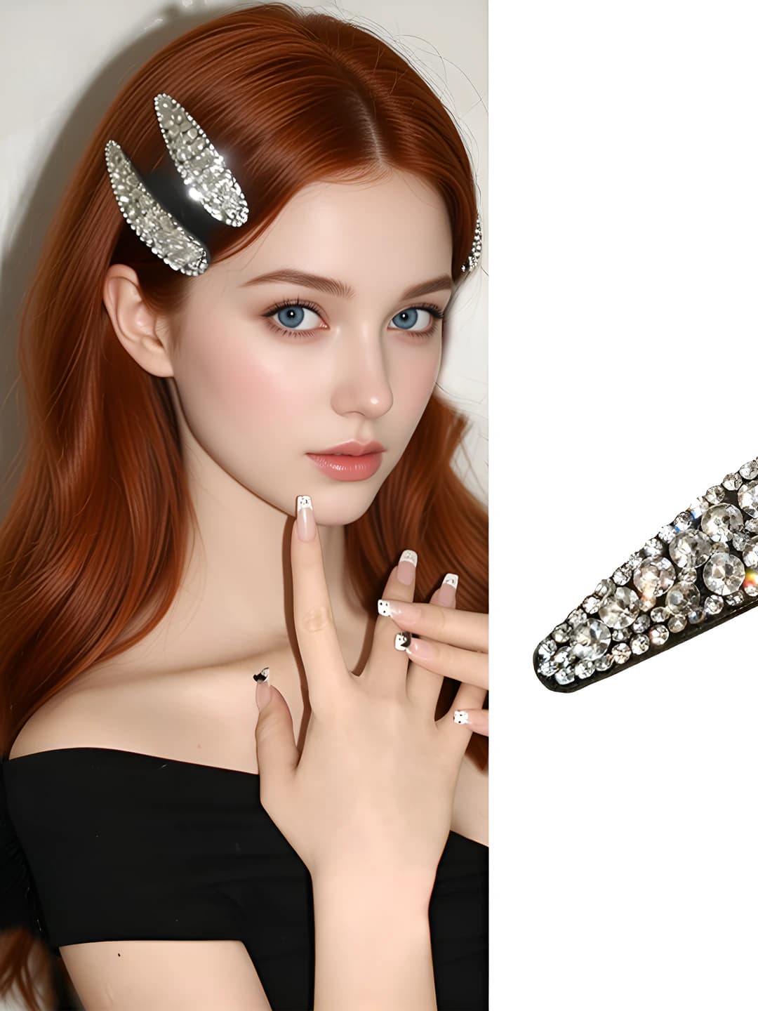 1# Drop crystal clip, ~7 cm