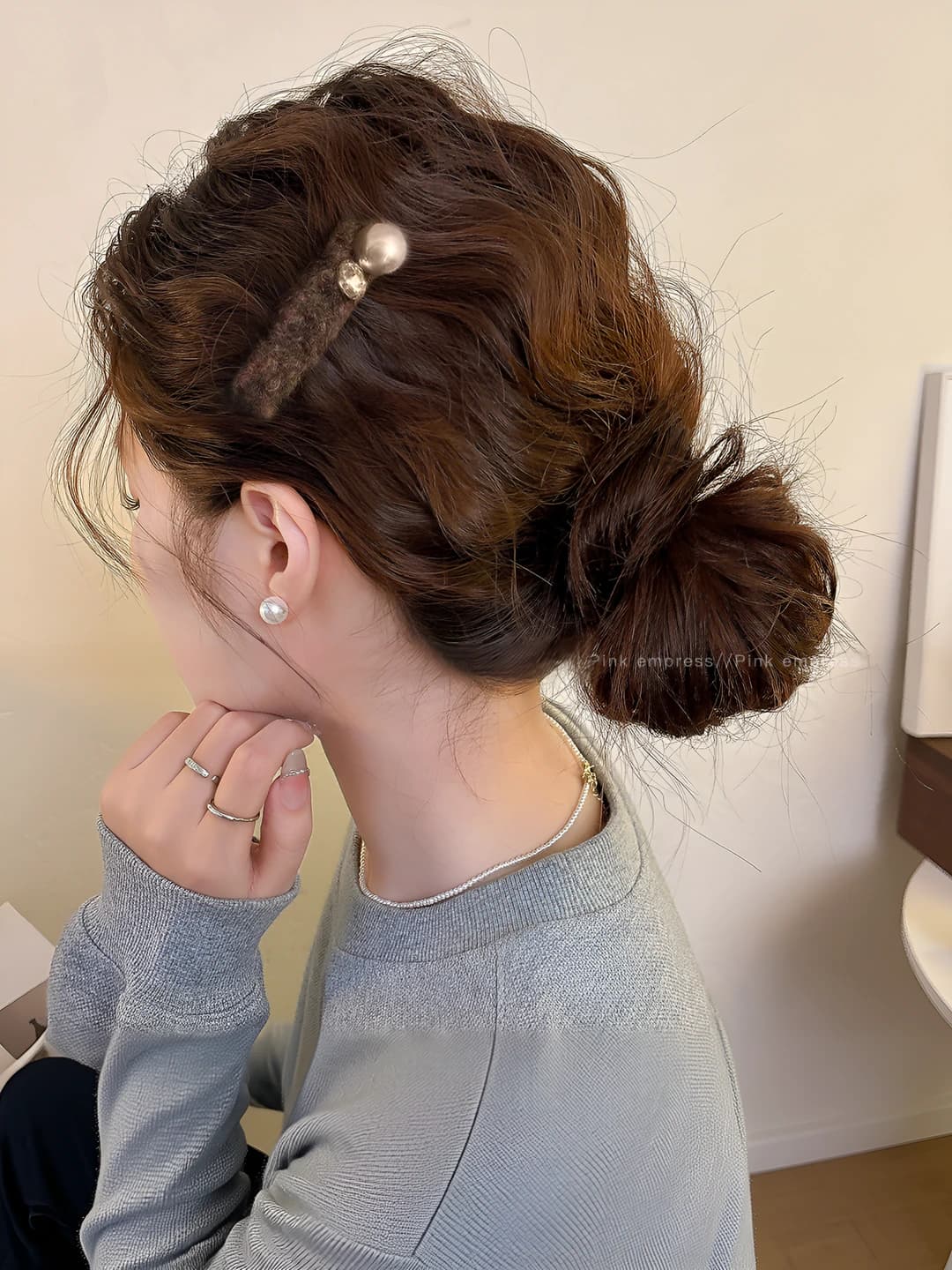 9# Coffee hair clip ~ 8 cm