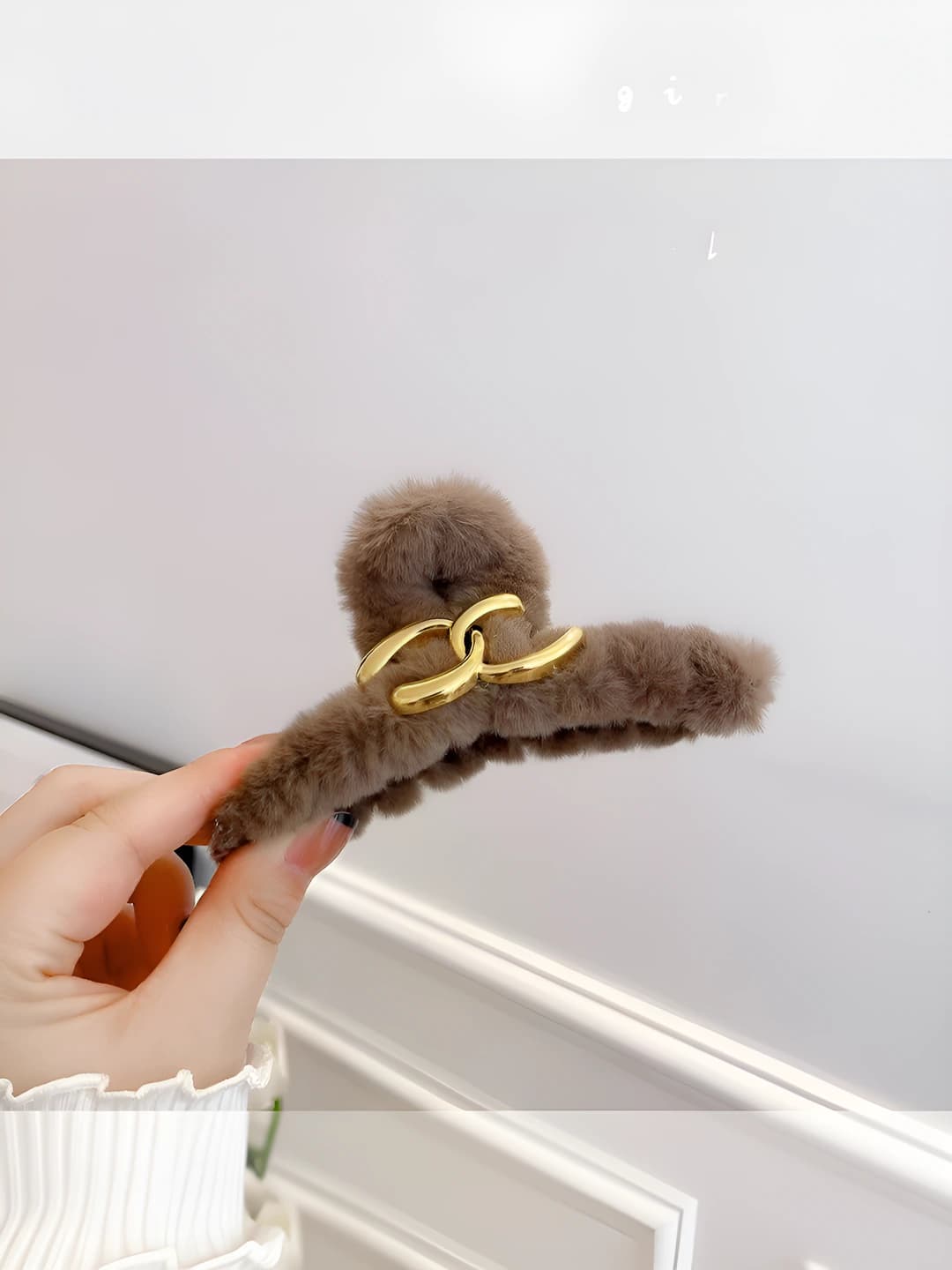 Double C tag cross dark coffee - 13 cm