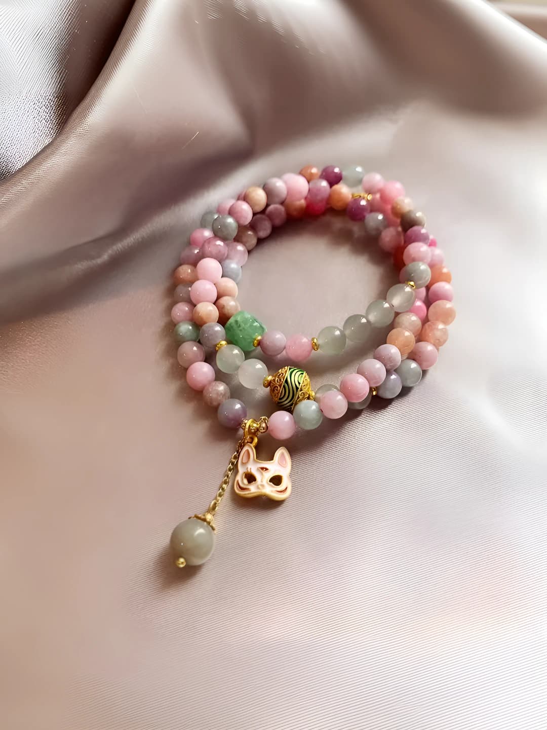Pink double-layer fox mask