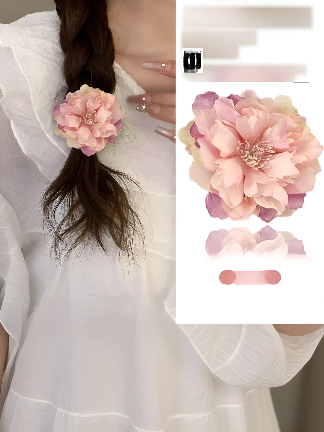 4# Pink-purple ombré camellia ~7 cm