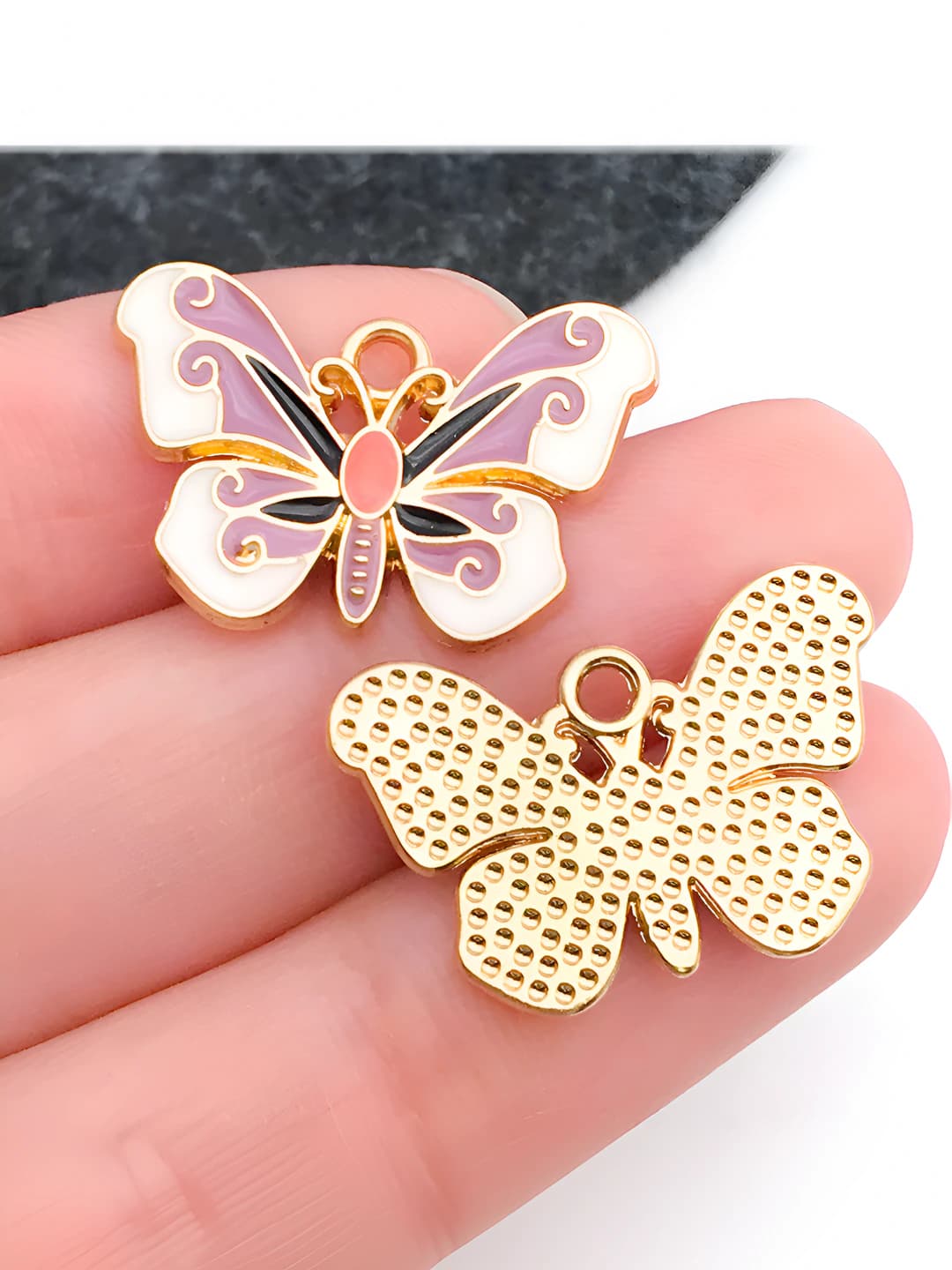 Фиолетово-белый, 15x22mm, 1.5g