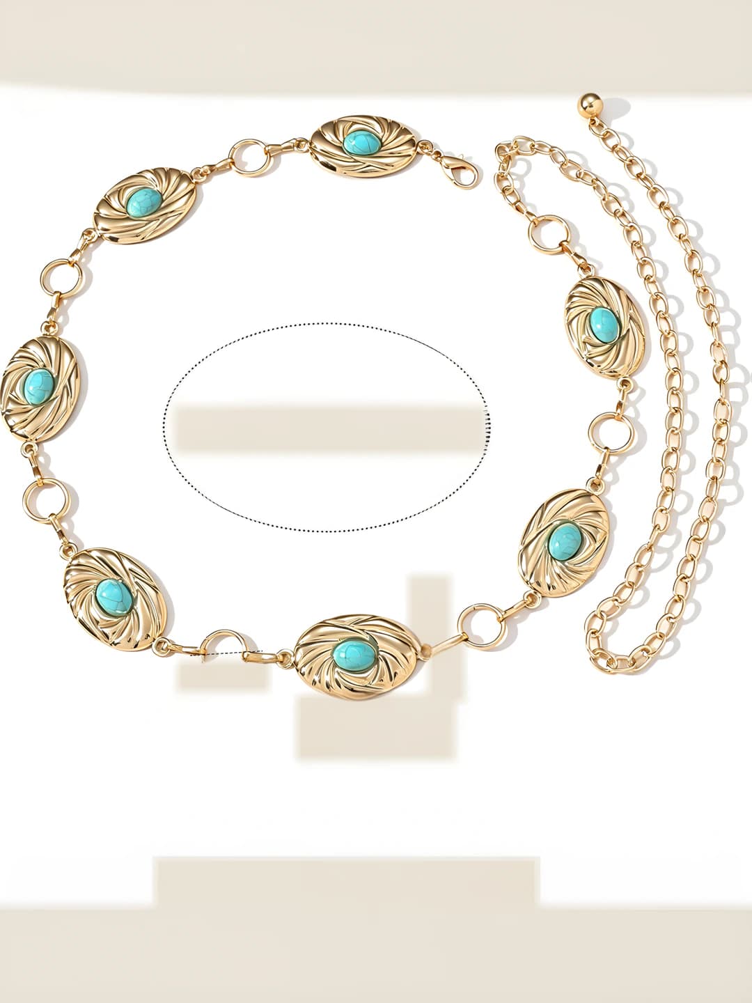 Gold oval turquoise + ring