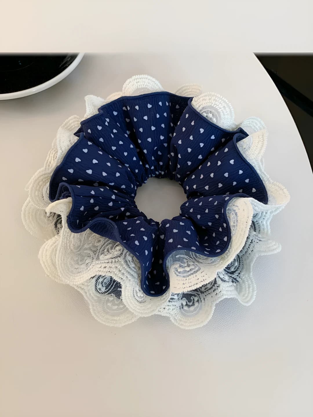 Blue hearts lace 4 layers 16 cm