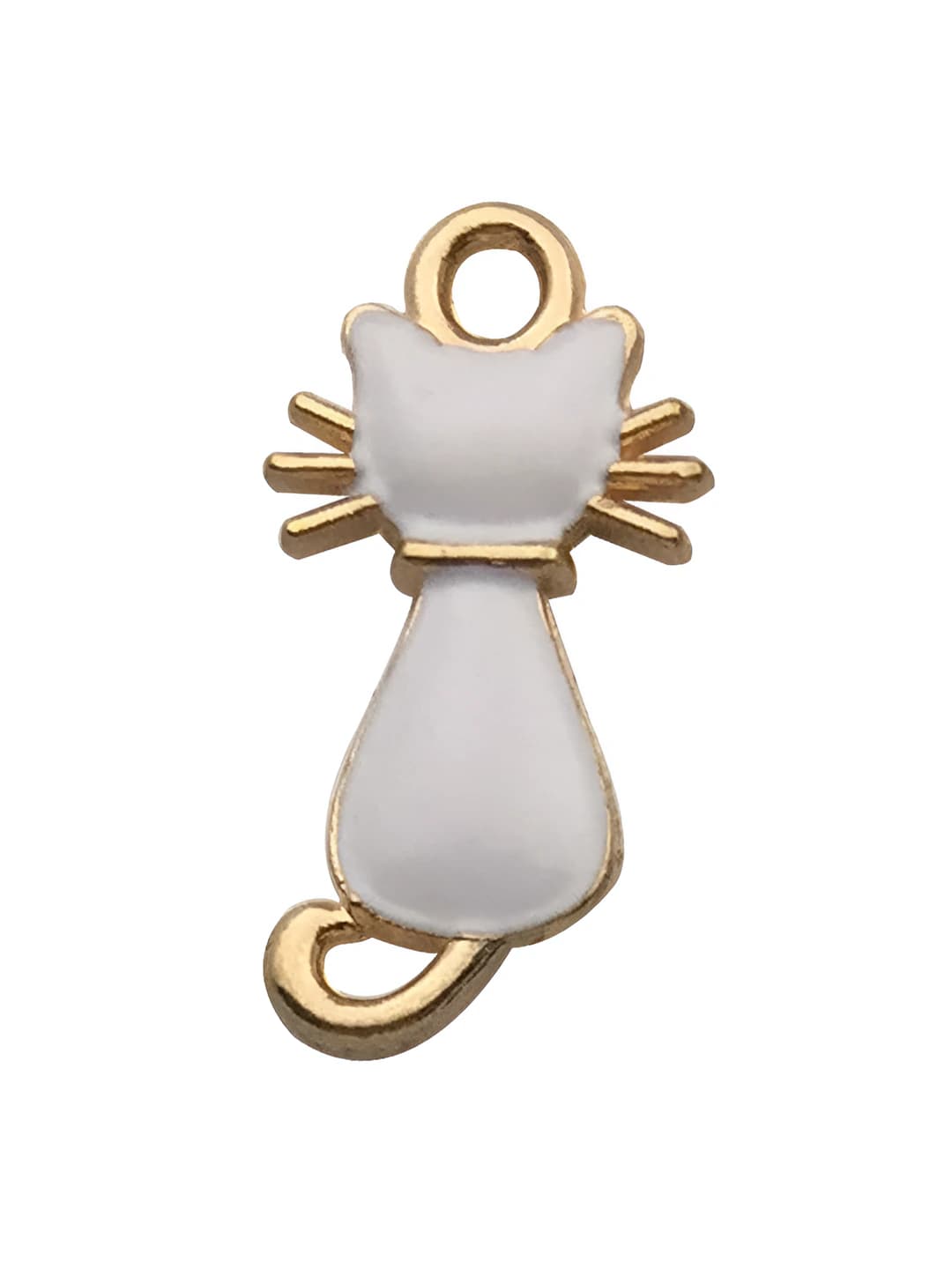 1 pc White cat from behind 11x22mm 1g