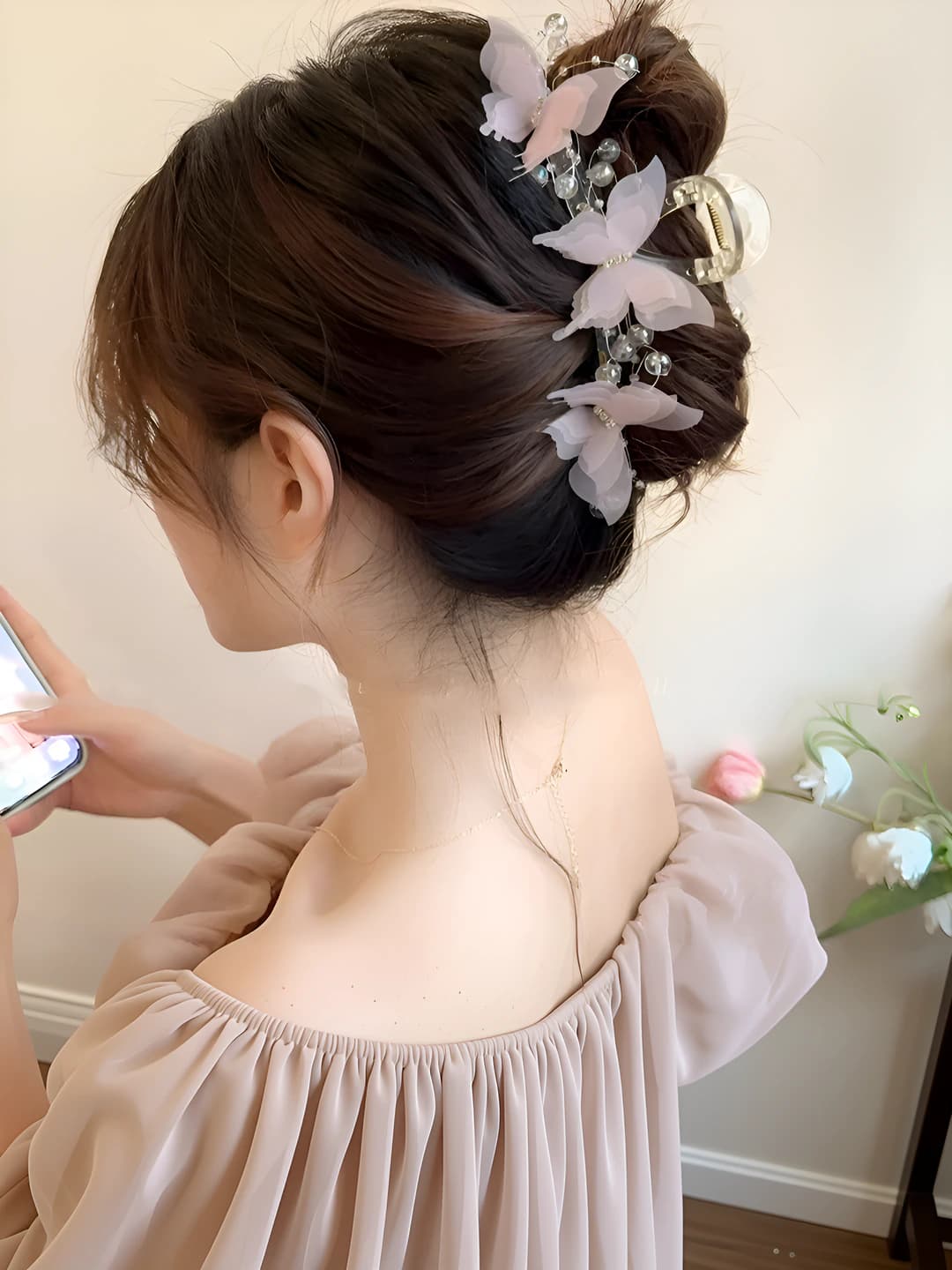 1# Оранжево-розовый бабочка 13cm