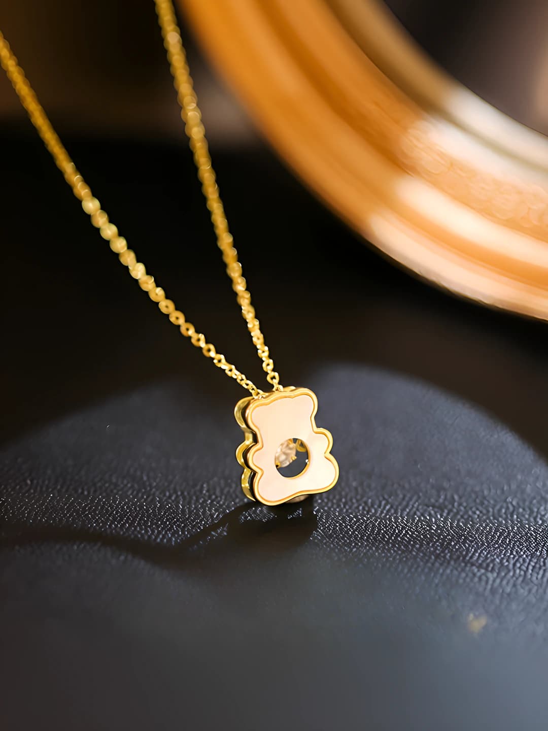 Women's long sweater pendant necklace with bear charm, 2026