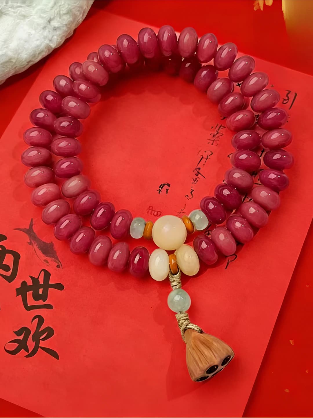 Ikki qatlamli bordo lotus, 1 dona