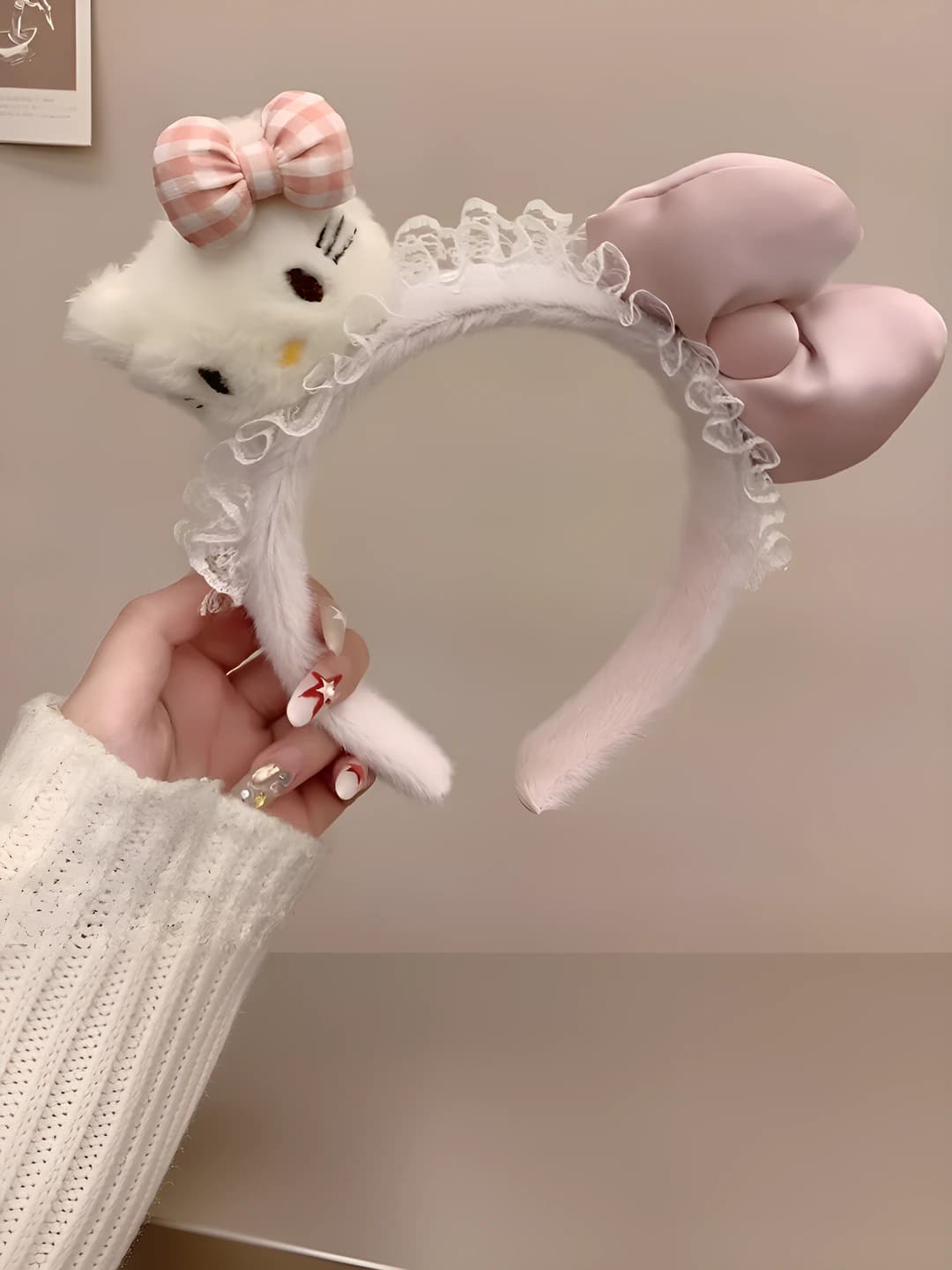 Pink cat headband