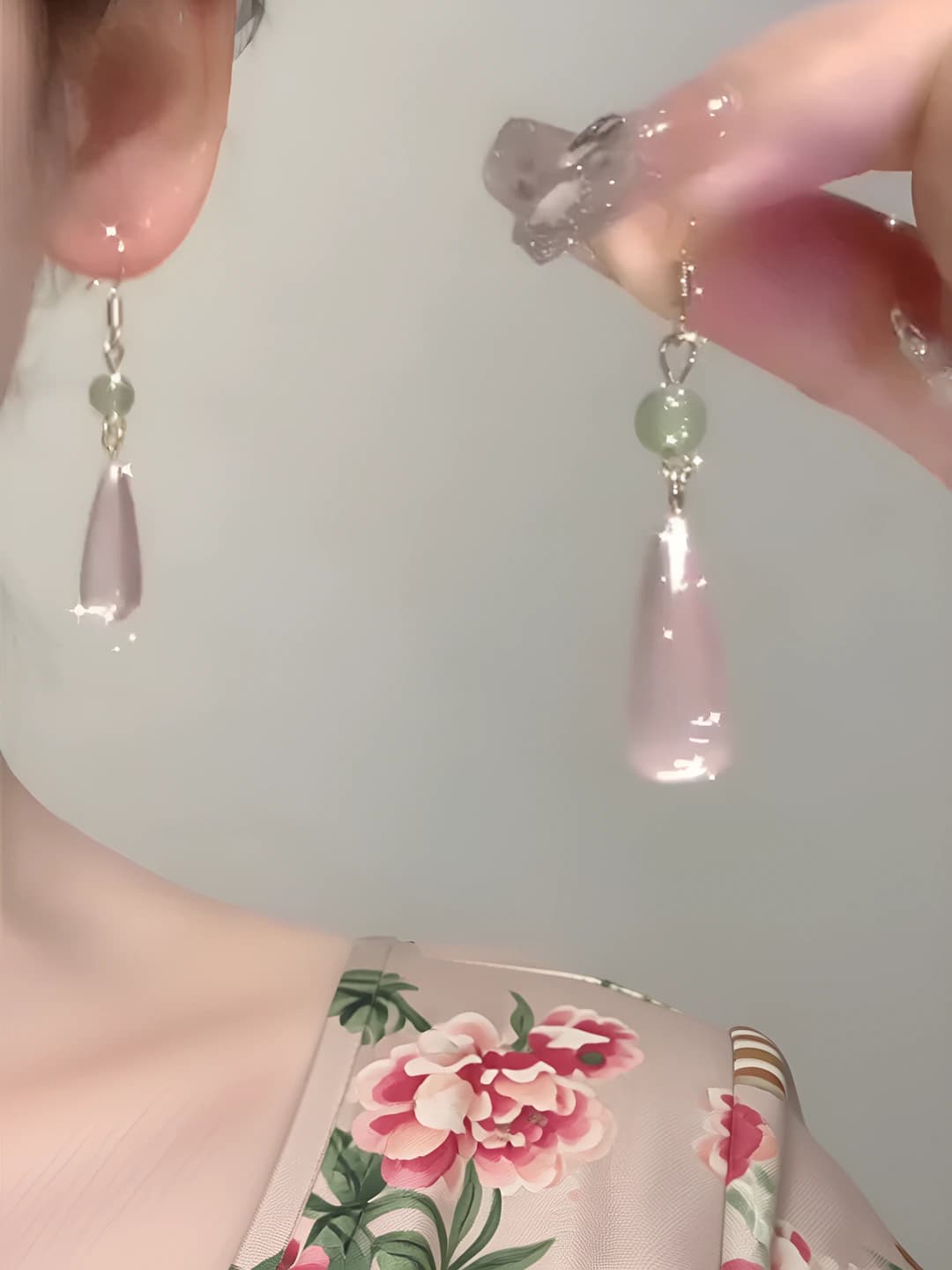 21# Серёжка-крючок - Розовый