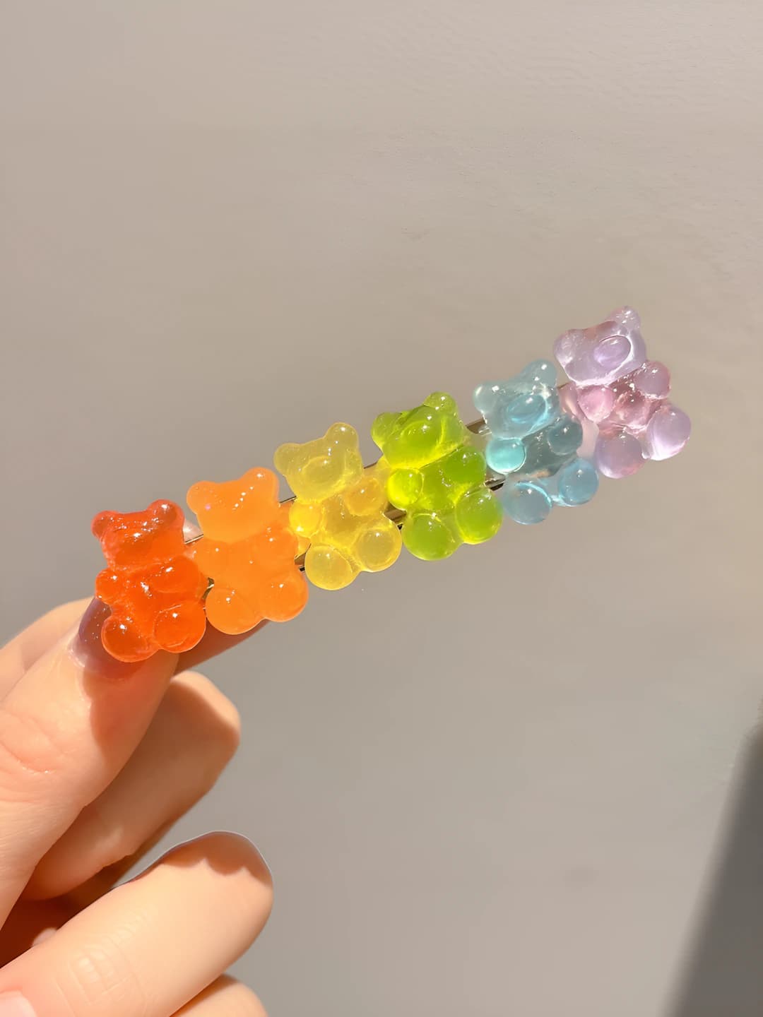 1# Multicolour jelly bear hair clip -7cm