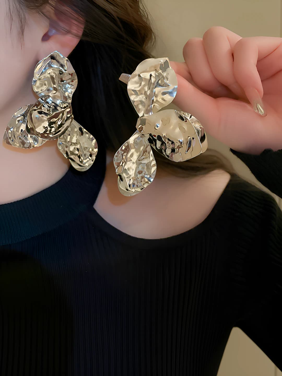 23# Серебряная игла - серебряные складки цветы