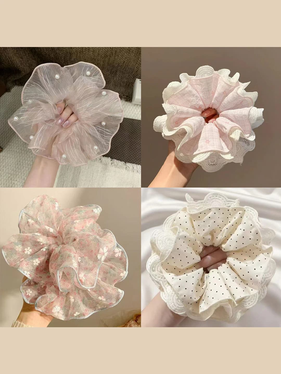 Ayollar uchun koreys uslubida retro naqshli elastik rezinkalar