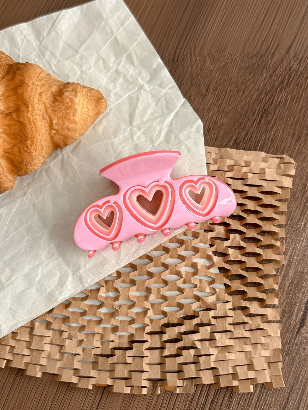 Cutout heart half circle-Pink