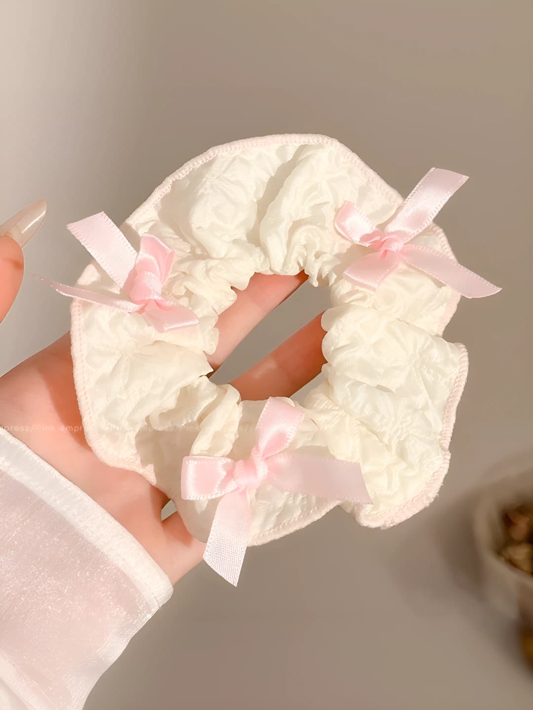 Pink, bow, 11 cm