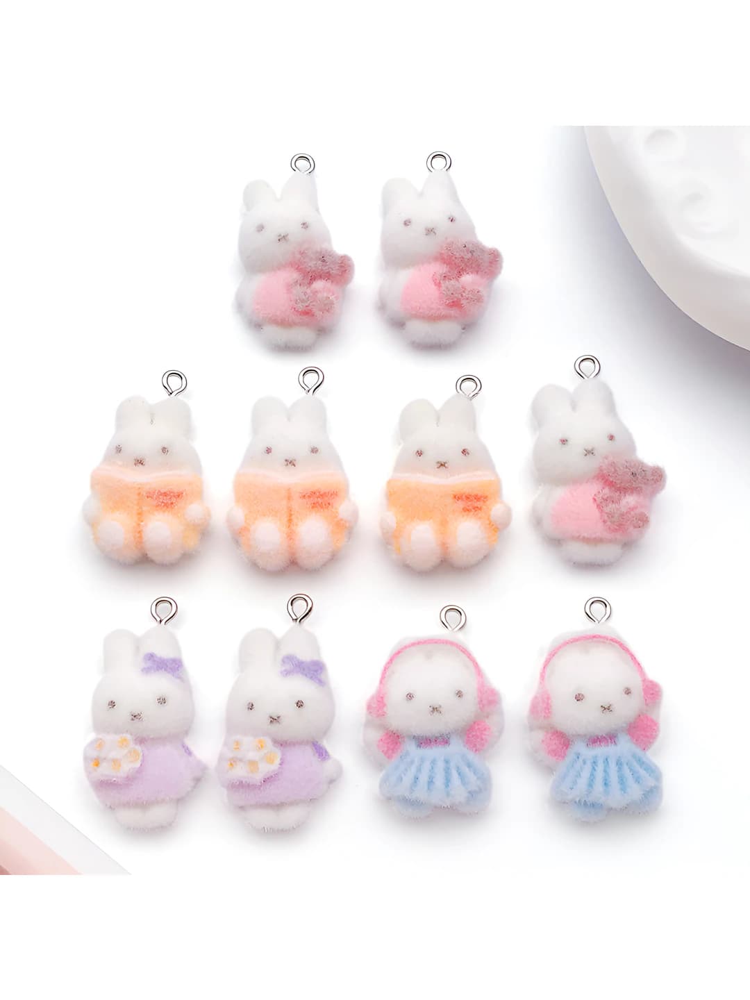 Ayollar uchun Miffy qo'ng'iroq charm/pendant, rezin, floss, keychain