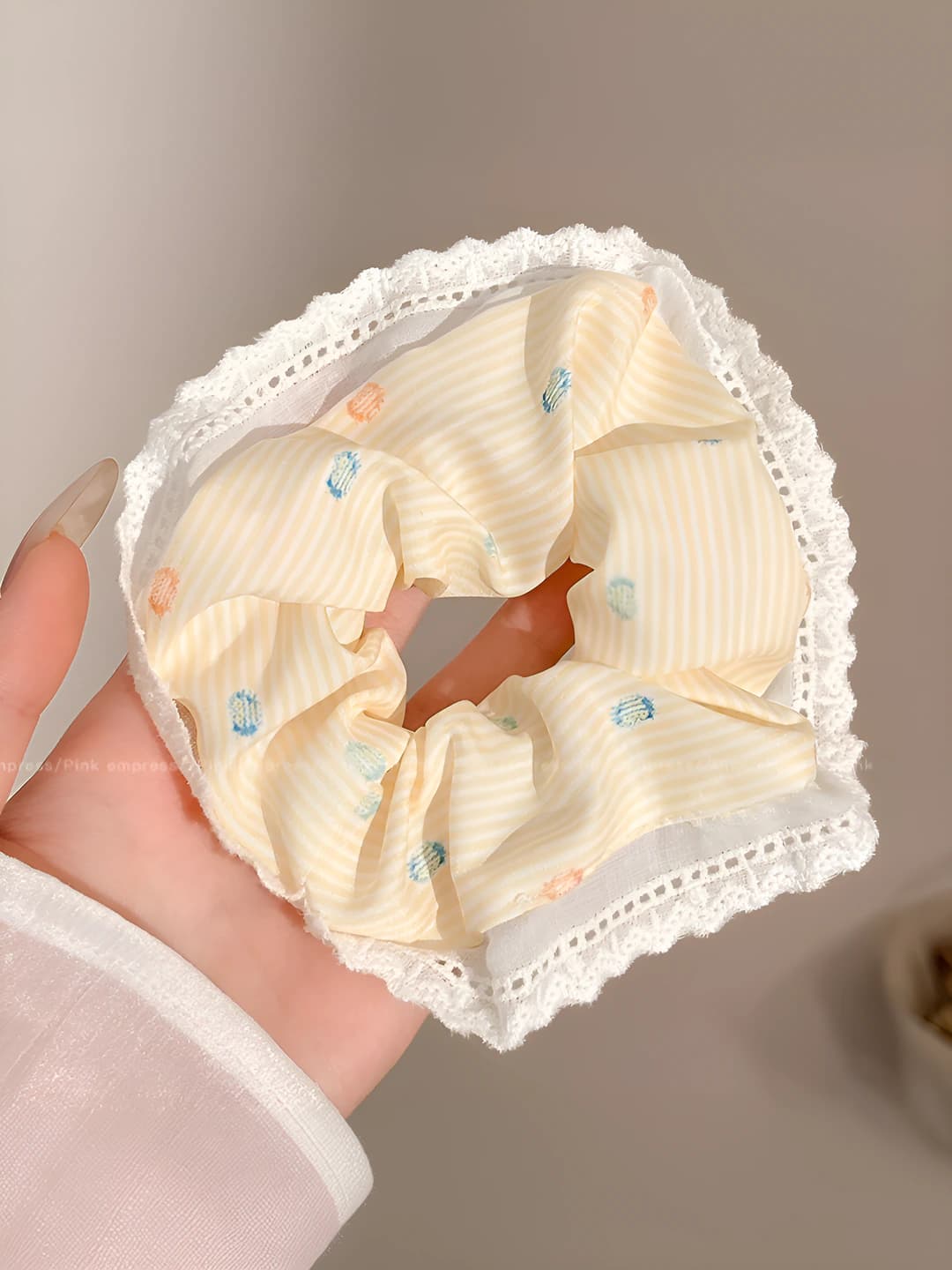 Polka stripe, yellow 12.5 cm