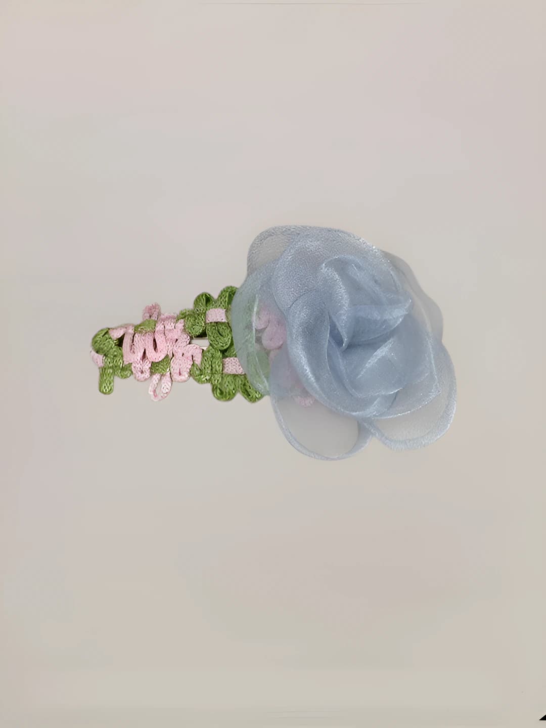 2# Blue mesh floral hair clip