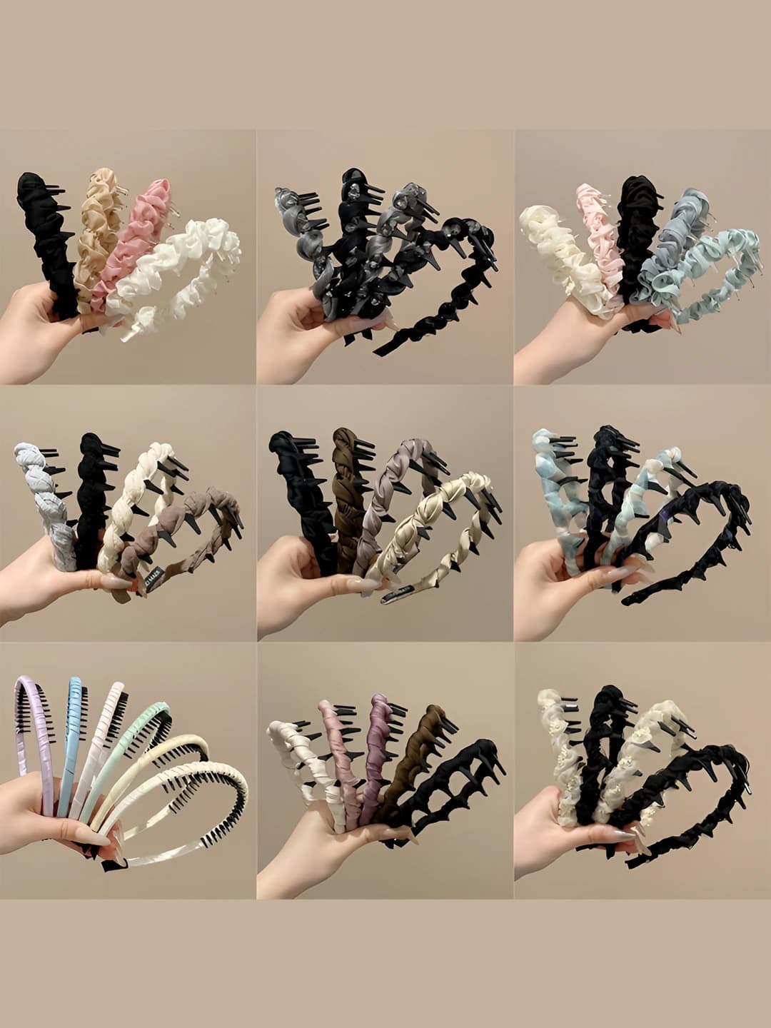 Women's non-slip wavy headband, 2026, mixed material, handmade, polka dot design element, Korean and Japanese style