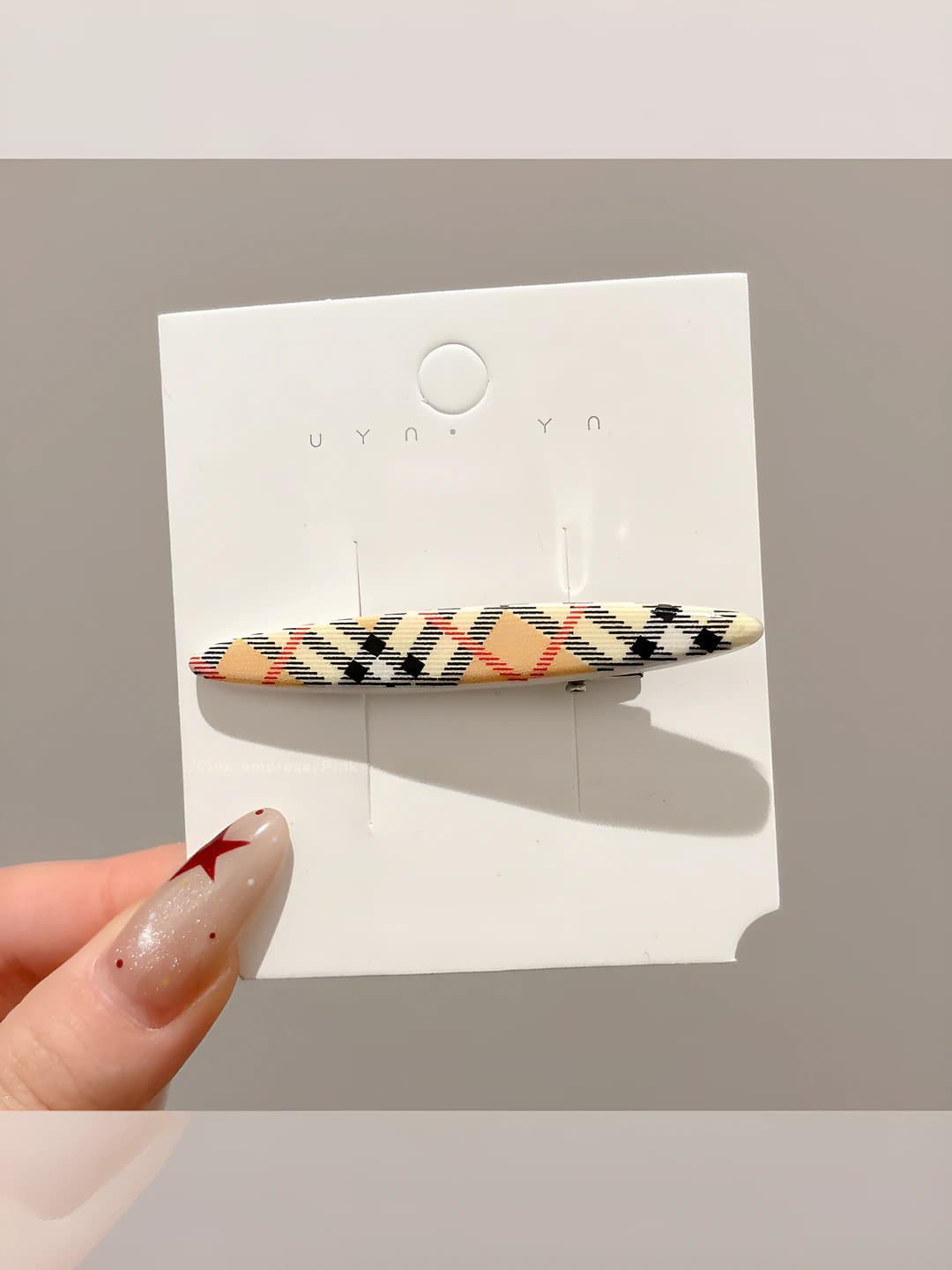 1# British plaid, straight clip, ~6.5 cm, acrylic