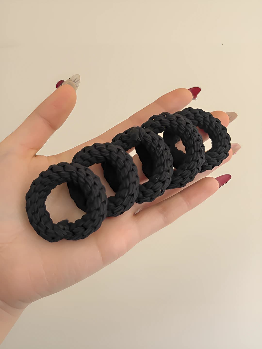 Black elastic cord 5 pcs