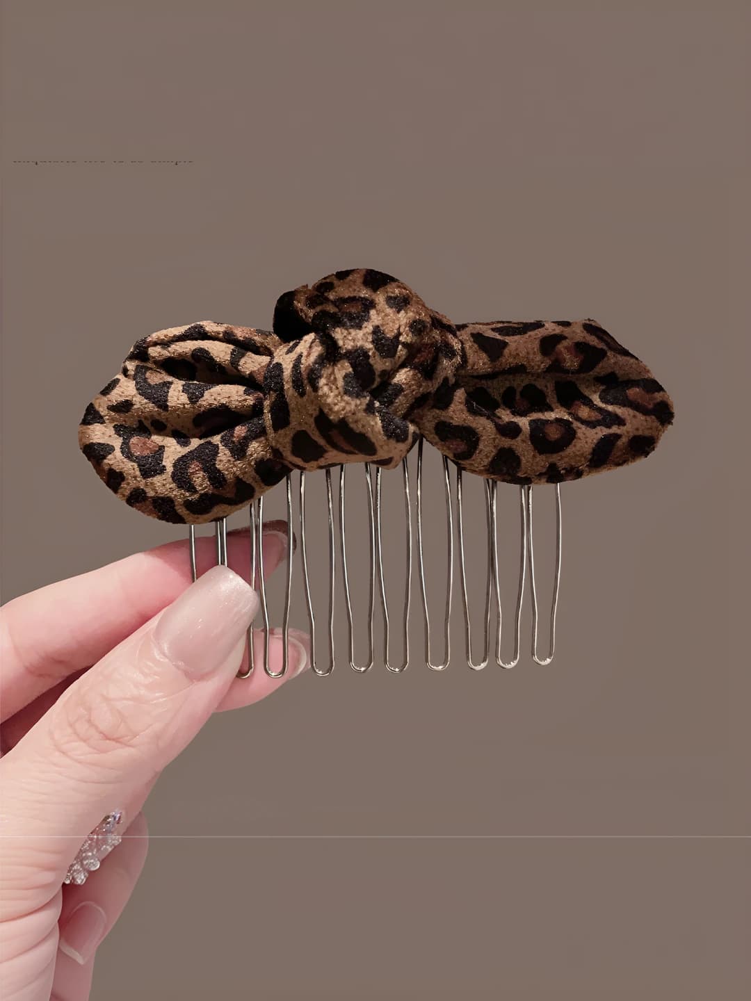 Леопардовый бантик гребень 9.5cm