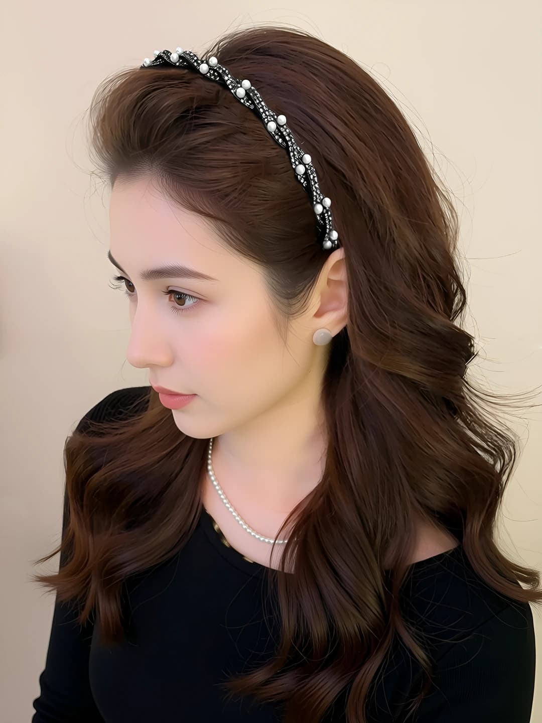 Black, diamond, headband