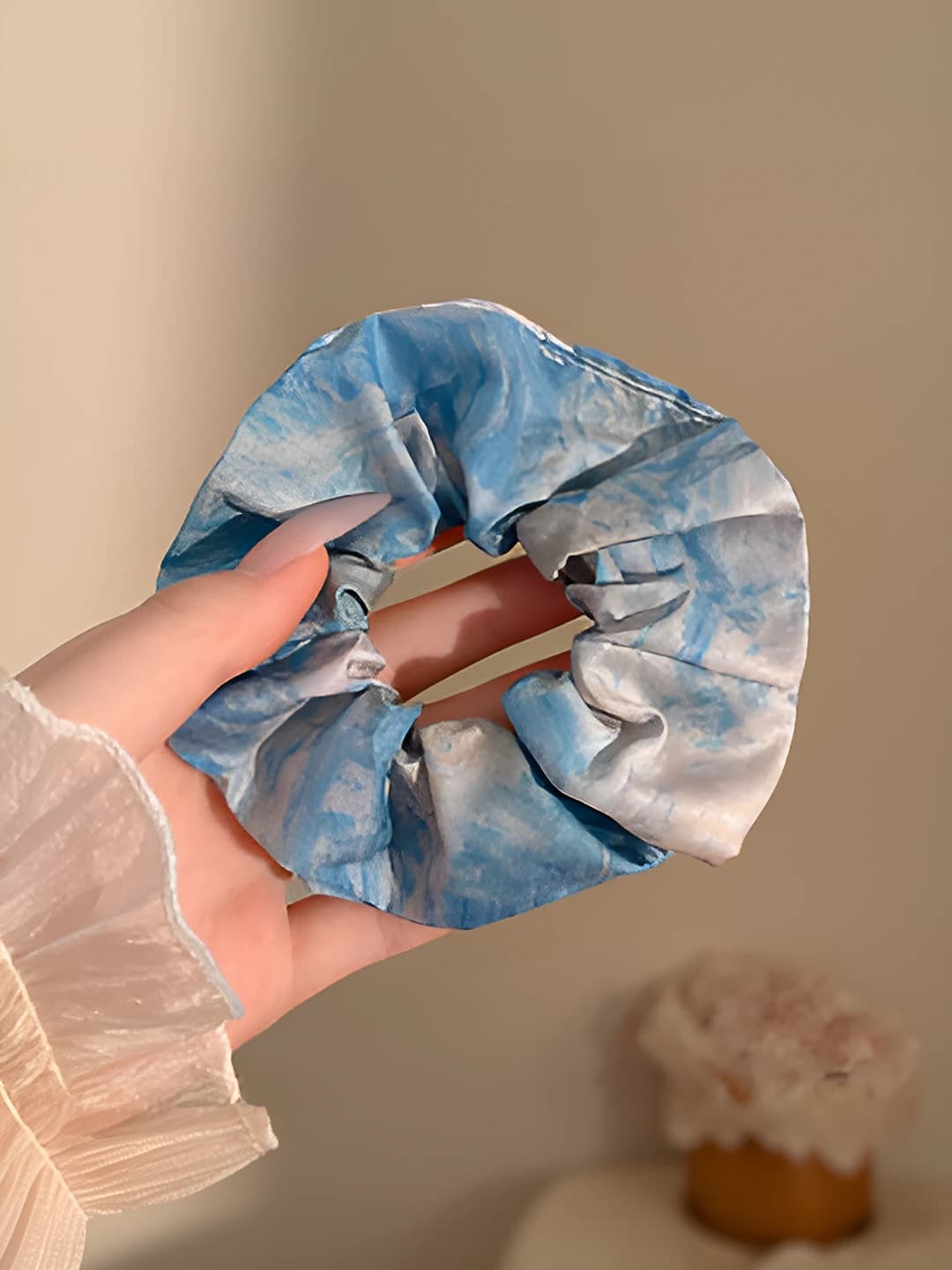 2# Tie-dye satin-blue 12 cm