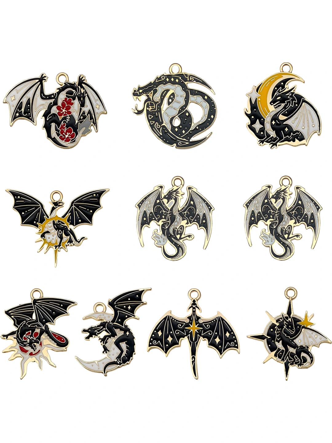 Women's DIY charms: enamel pendants with phoenix and fox pattern, nature style, zinc alloy