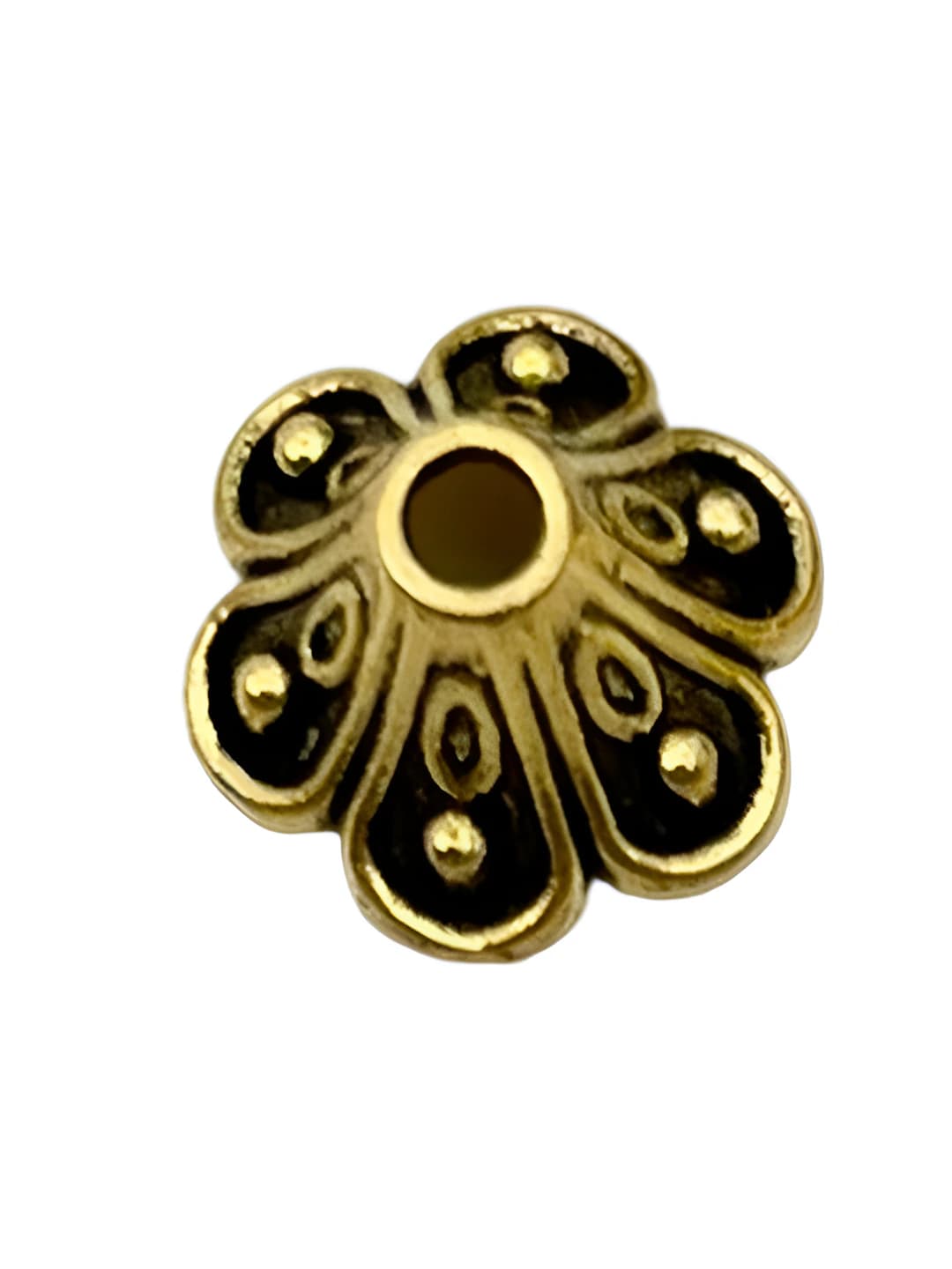 1 pc antique gold cap 8x8mm-0.5g-1.5mm hole