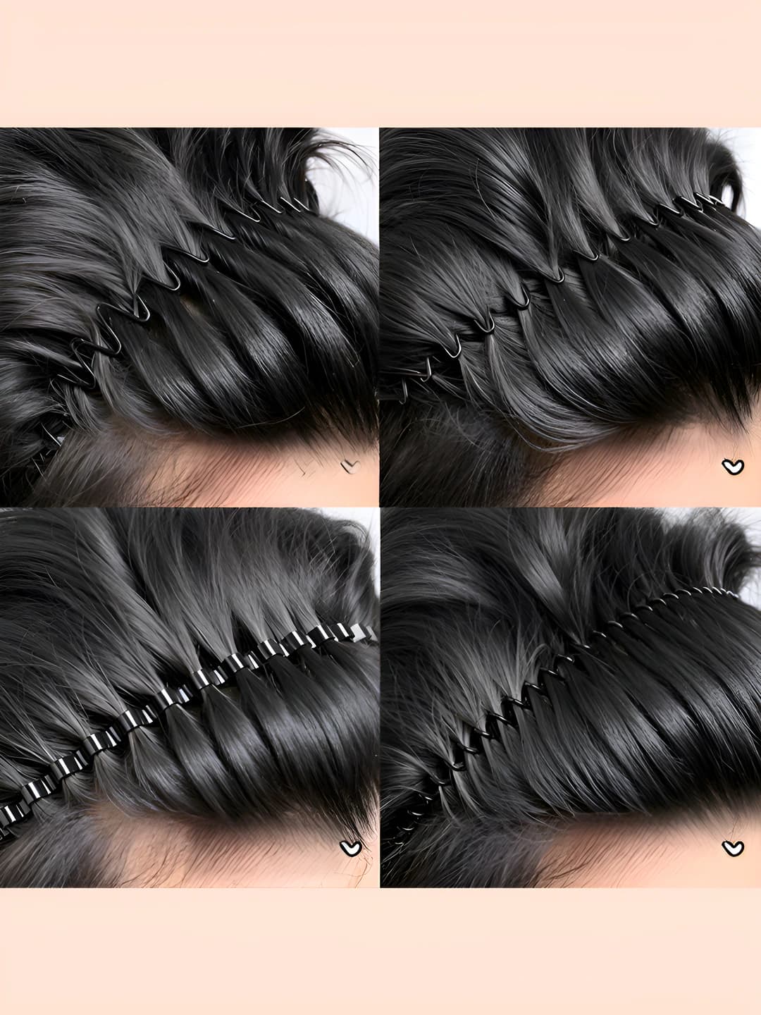 Men's black metal headband for face washing, sports non-slip air headband