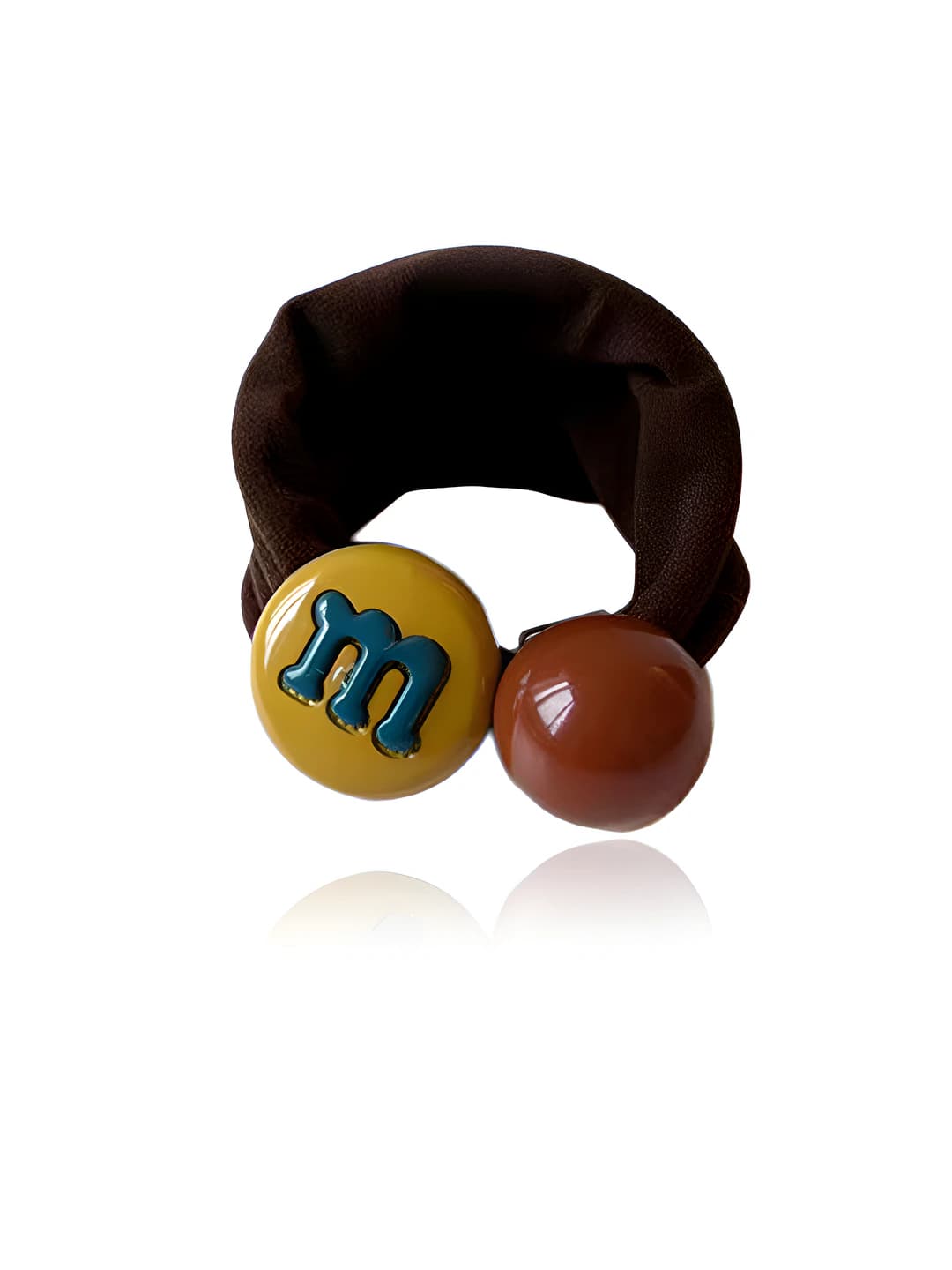 2# Korean style M scrunchie brown ~5 cm