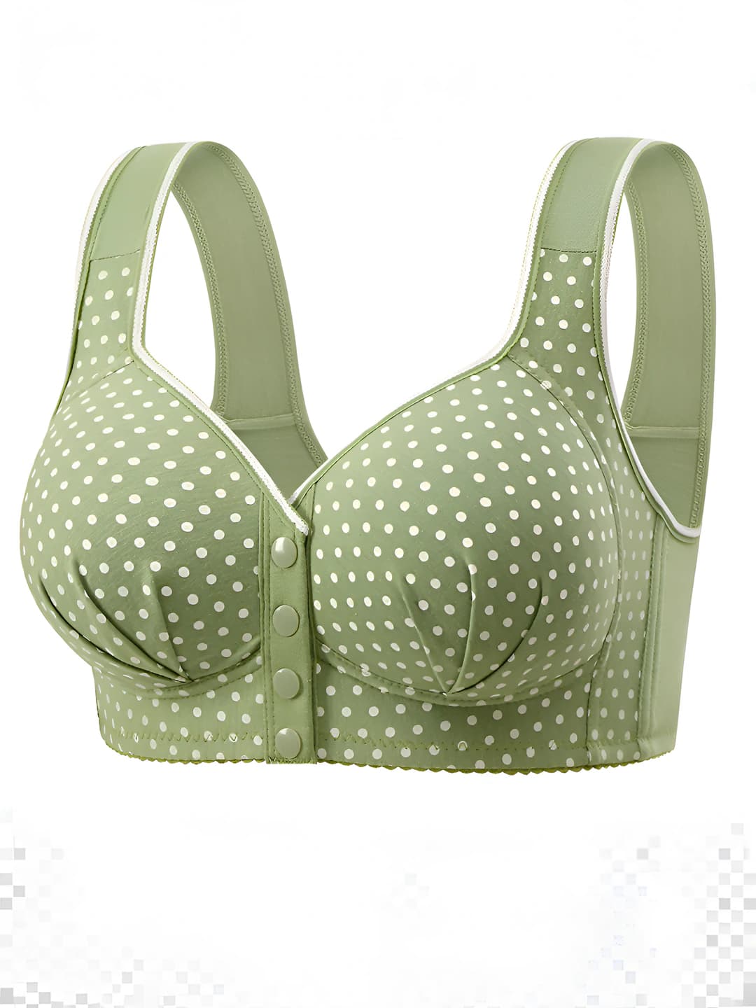 Women's wireless front-closure tank top bra: gathering, anti-sag, seamless, breathable, 80-90% cotton