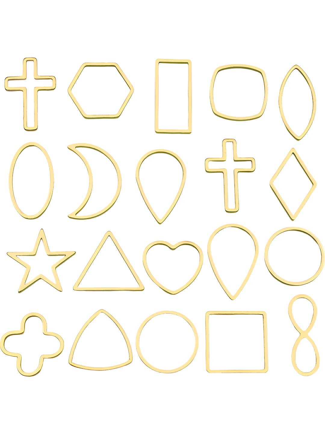 20 pcs mix, 17 styles, medium, gold, geometric, 7.43g, SN1486