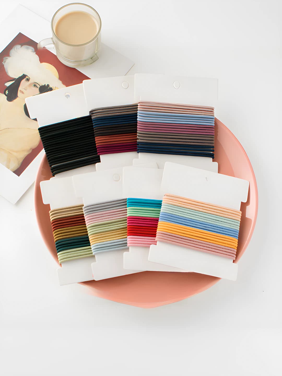 Women's hair ties, 20 pcs, thin, stretch, seamless, Korean colors