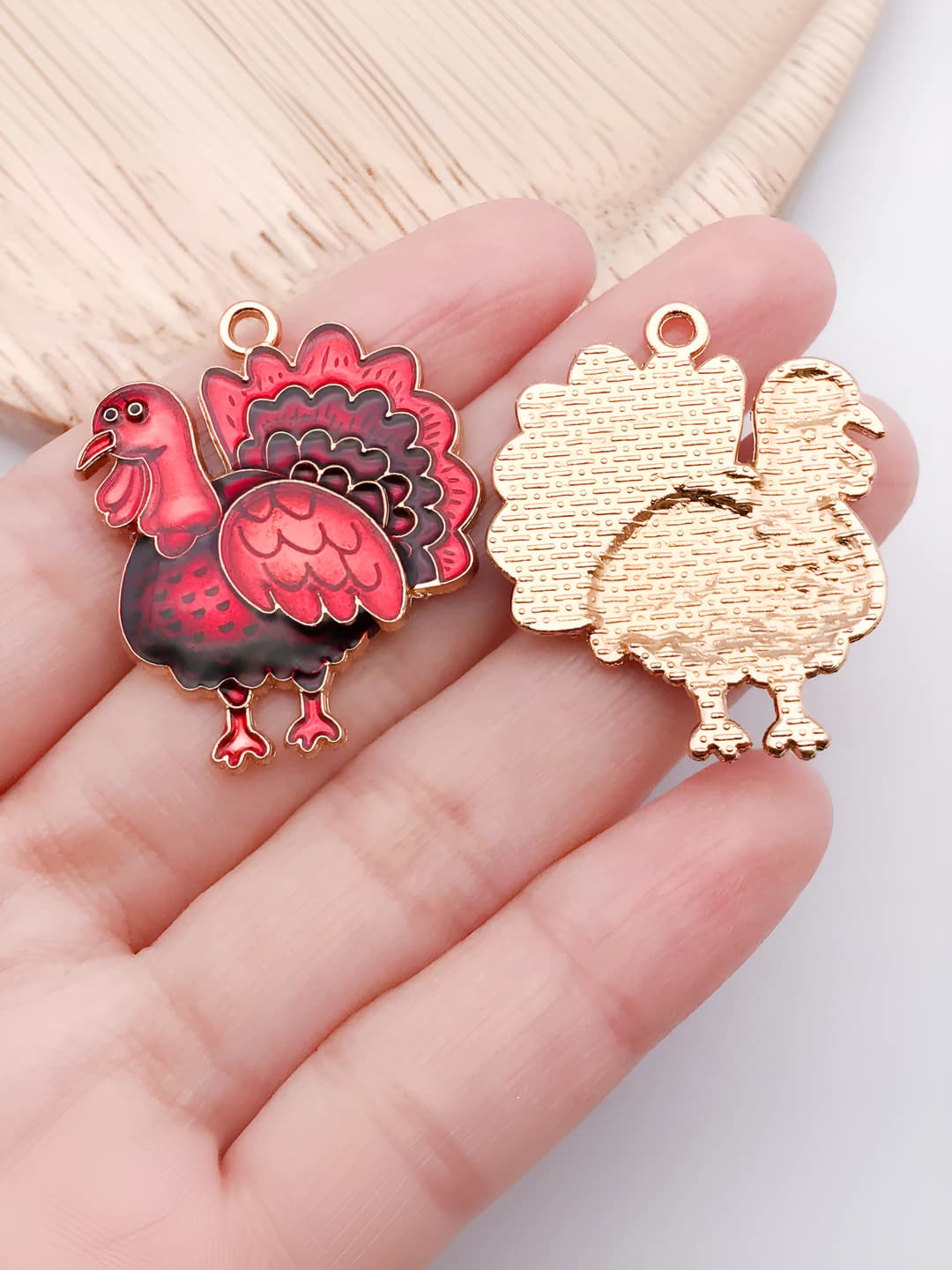 1 pc large red epoxy resin turkey (left)