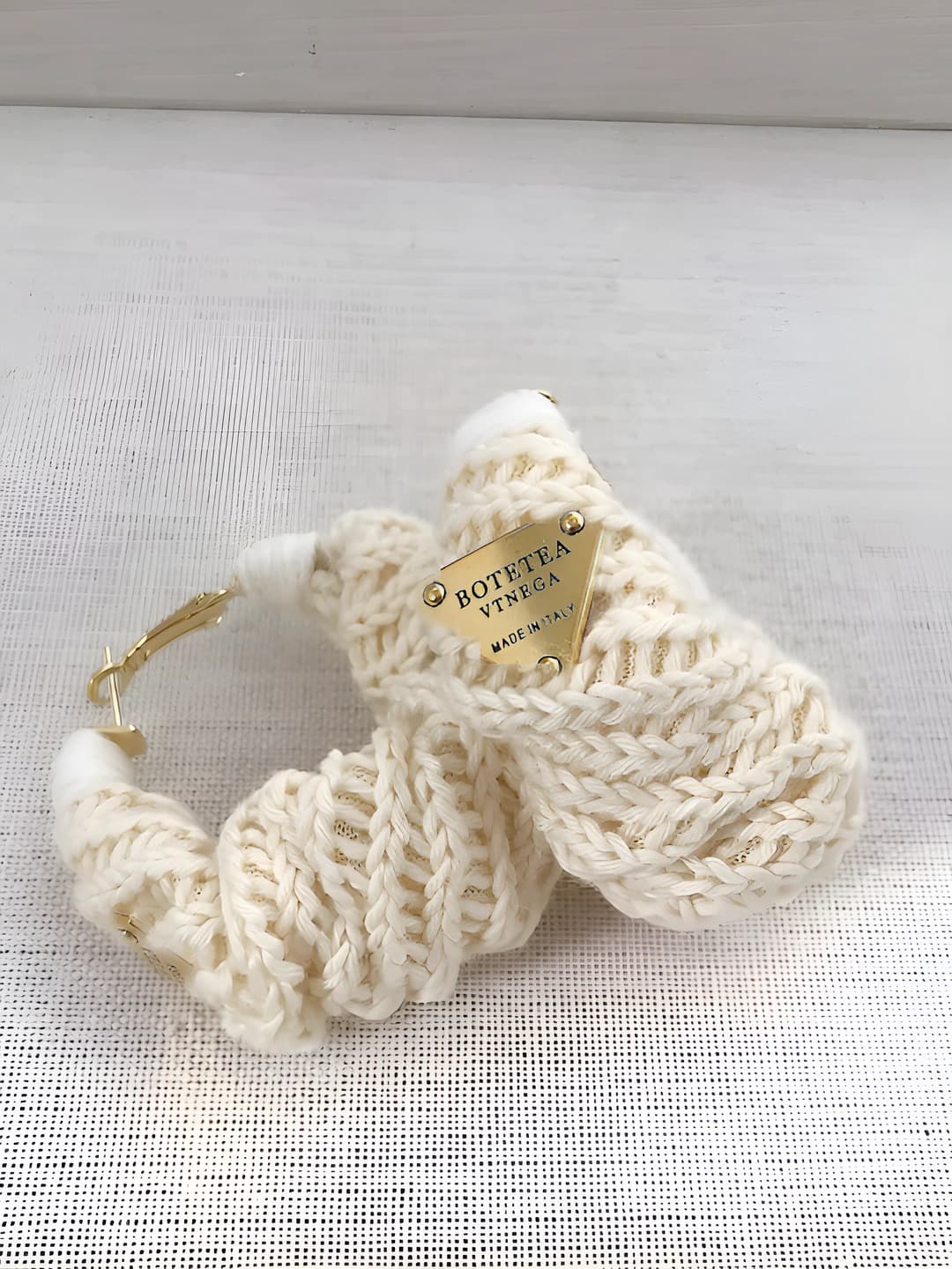 White - Yarn wrapped ear hoops