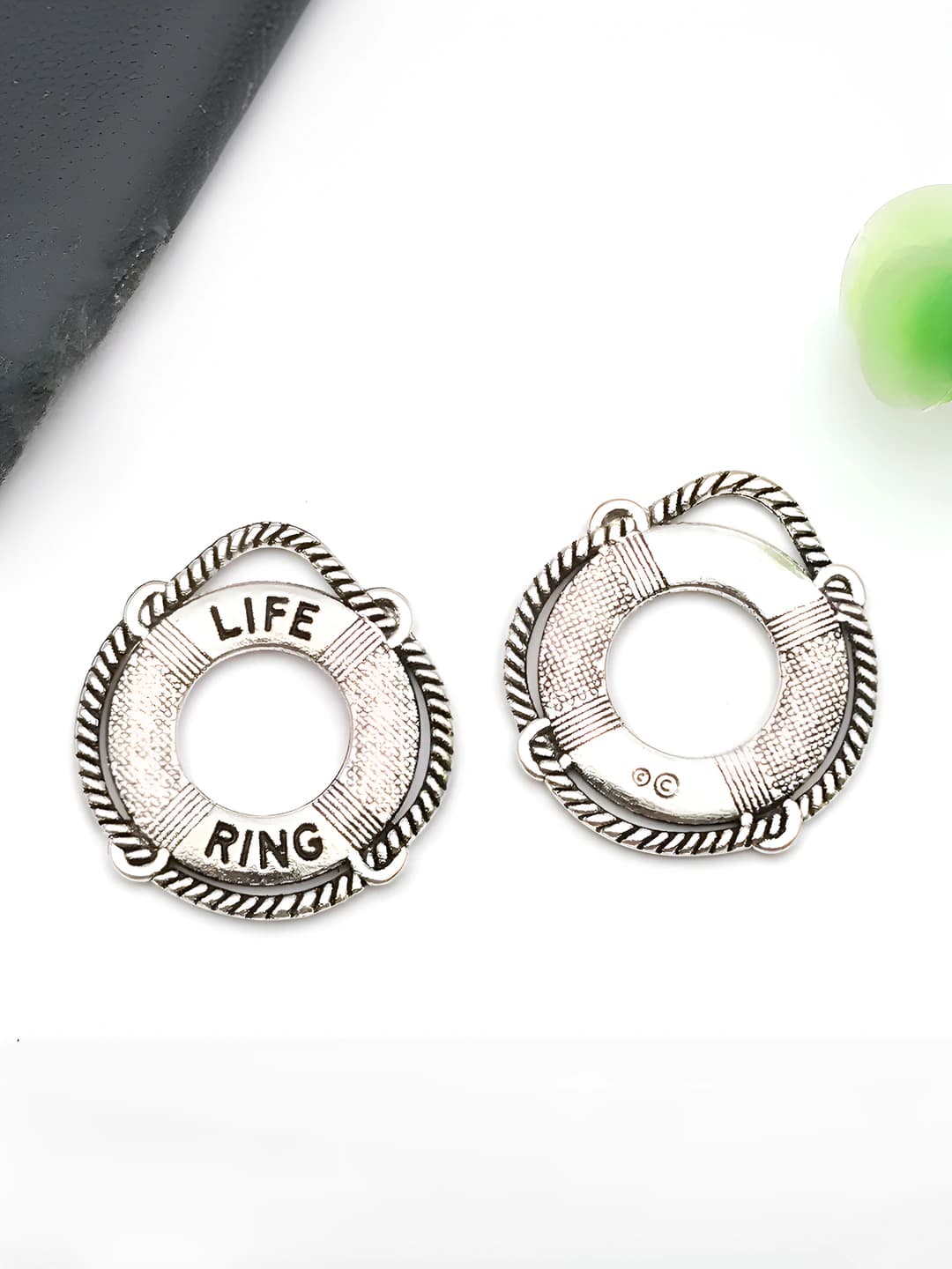 1 шт античное серебро круглое спасательное кольцо 2.2x2.4mm-1.8g