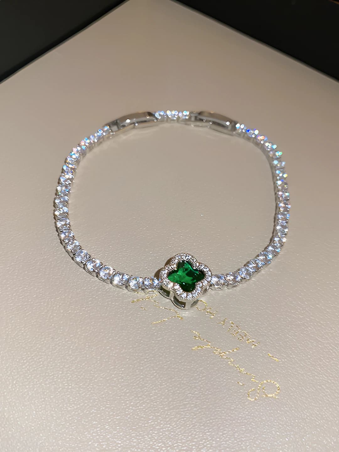 38# Bracelet - Silver - Green