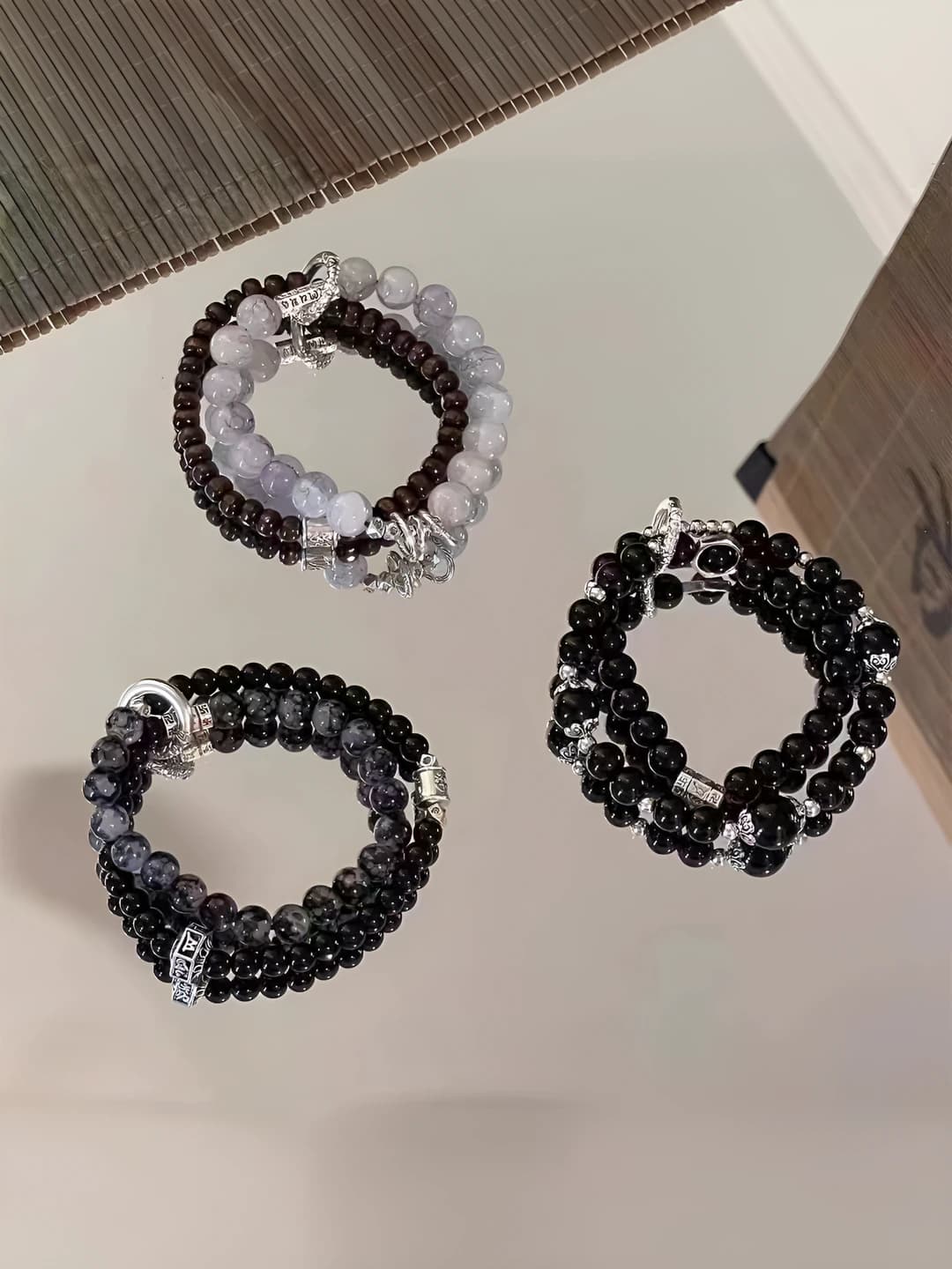 Handmade two-layer glass beaded bracelet for men and women