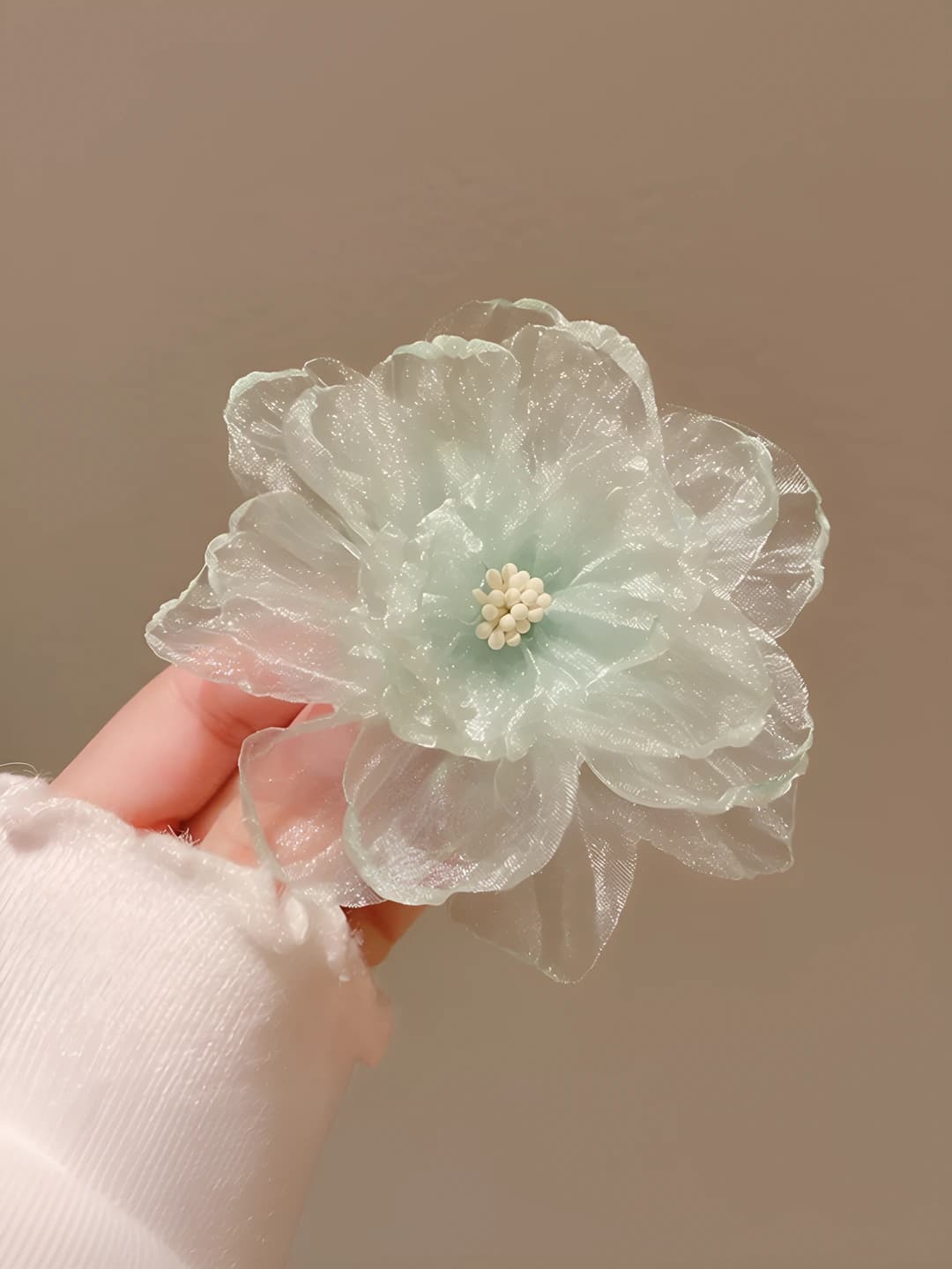 3# Blue floral side clip