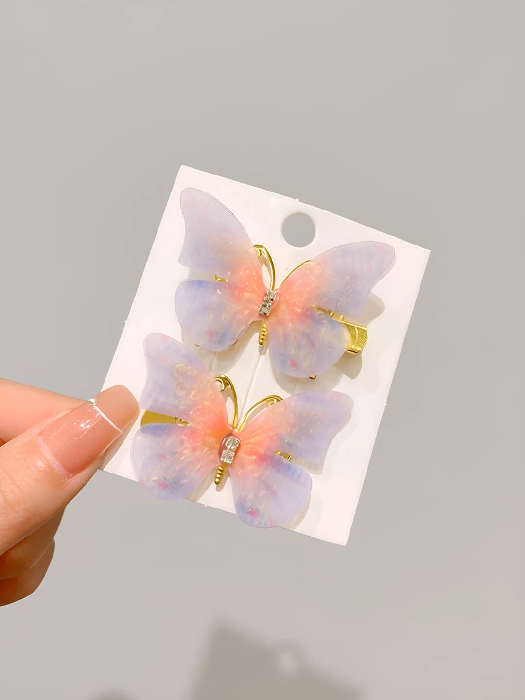 4# Grey-pink butterfly pair