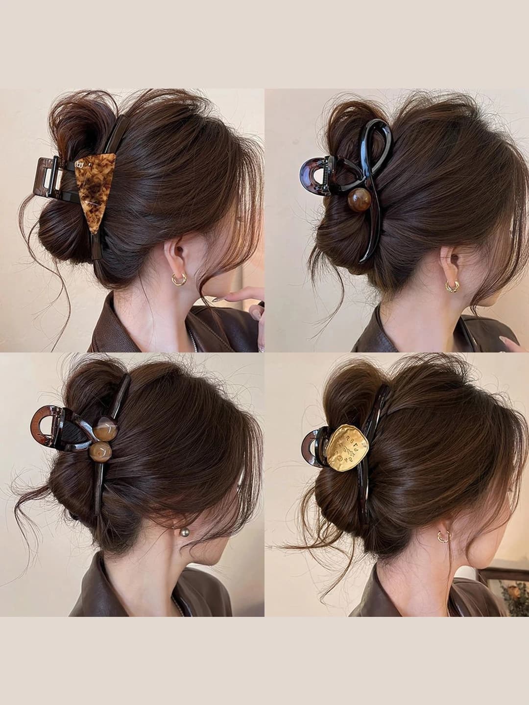 Women's large triangular acetate hair clip (claw clip) in new Chinese style, 2026