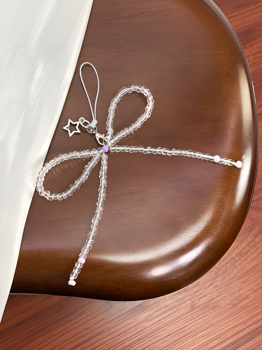 Clear beaded bow