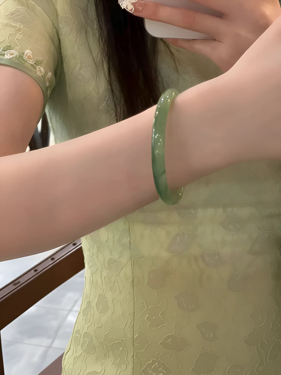 Wide bangle - Green tea