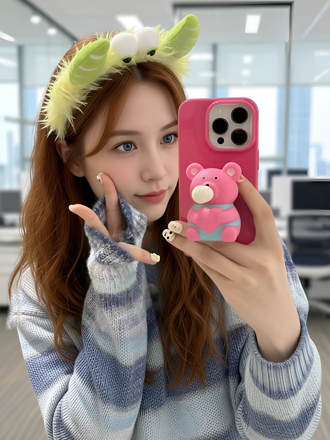 Women's cartoon plush funny headband, cute girl monster ears, funny design hair clip