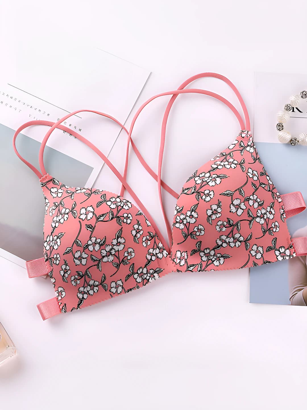 Floral on pink